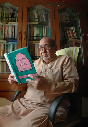 In his study in Mumbai.